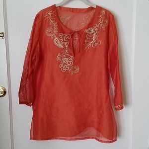 Embroidered tunic NWOT